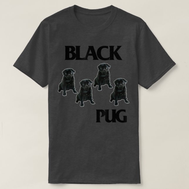 T-shirt Les Arts de Funny Black Pugs (Design devant)