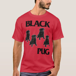 T-shirt Les Arts de Funny Black Pugs