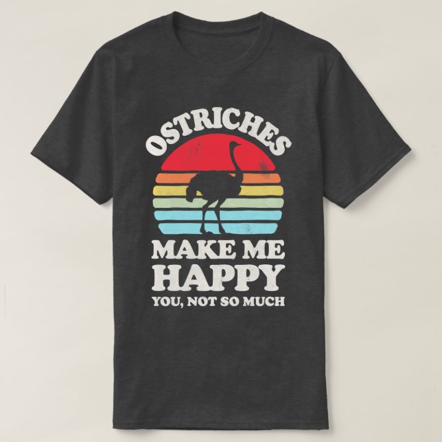 T-shirt Les autruches me rendent heureux Sunset Retro pour (Design devant)