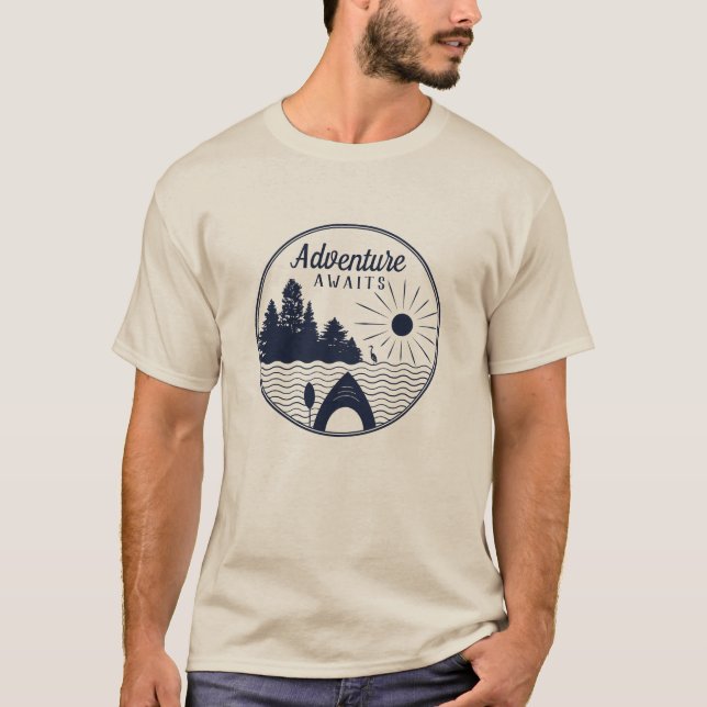 T-shirt Les aventures Kayaking attendent avec (Devant)