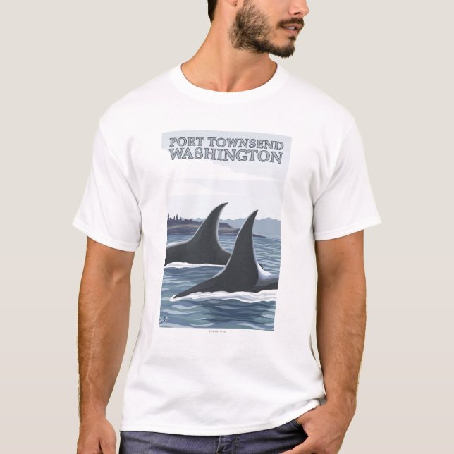 T-shirt Les baleines #1 d'orque - mettez en communication (Devant)