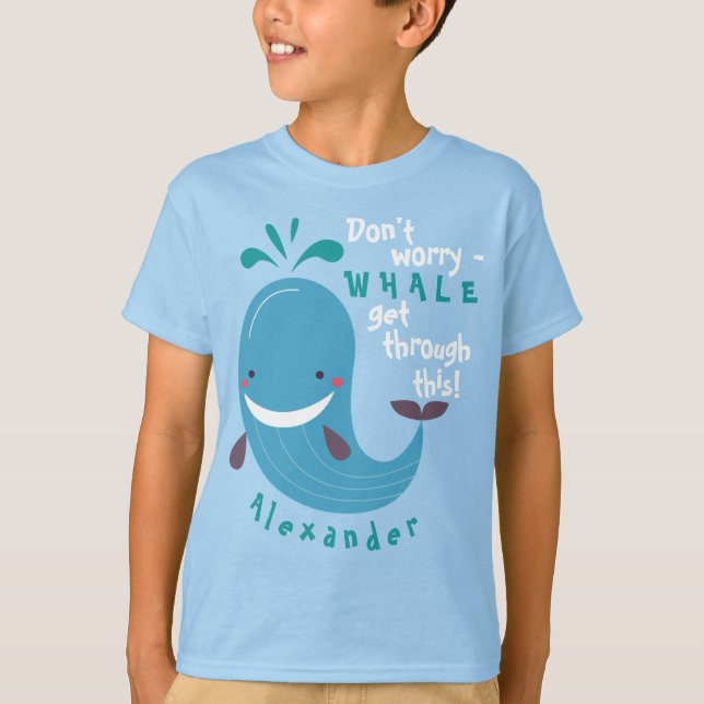 T-shirt Les Baleines Amusantes traversent Ces Enfants (Devant)