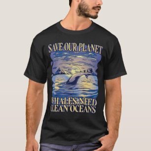 T-shirt Les baleines ont besoin d'un océan propre Recyclag