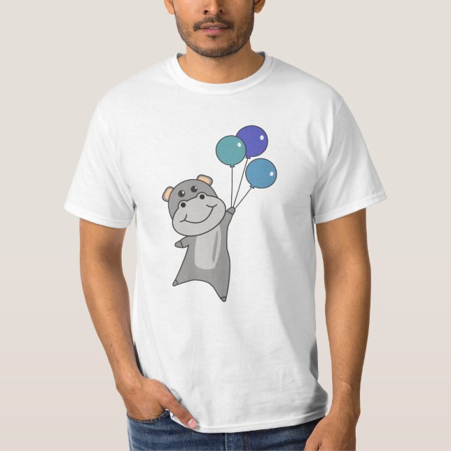 T-shirt Les Ballons De Ladybug Flies De Mignons Animaux Po (Devant)