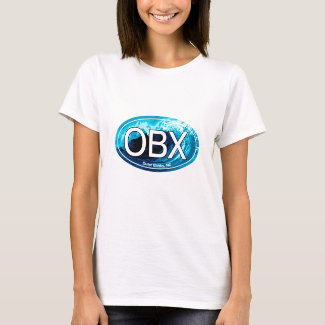 T-shirt Les banques externes d'OBX ondulent l'ovale (Devant)