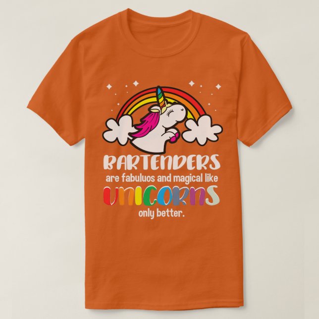 T-shirt Les barmans sont magiques comme les licornes (Design devant)
