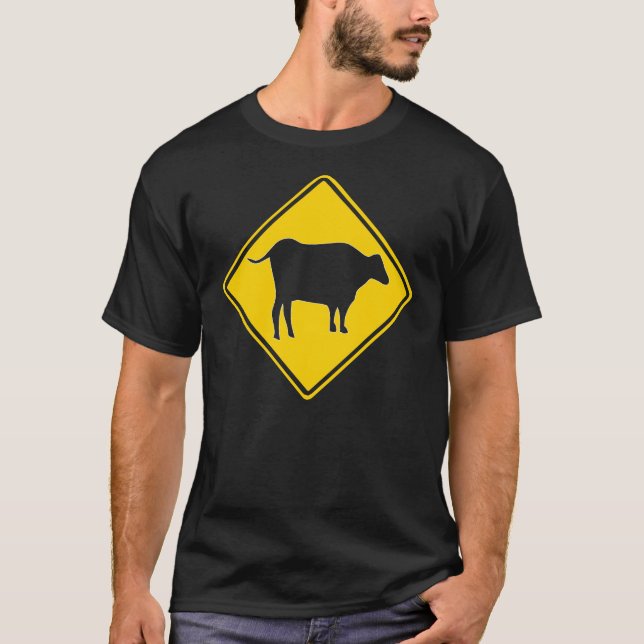 T-SHIRT LES BÉTAIL EFFRAYENT SUR LE PANNEAU ROUTIER (Devant)