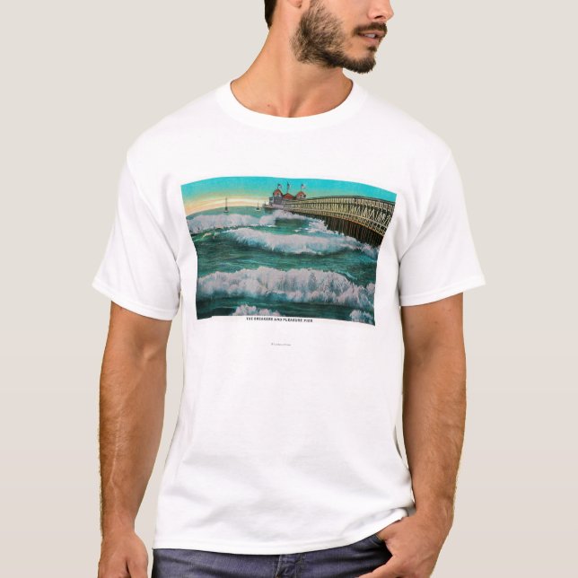 T-shirt Les briseurs et la plage de PierLong de plaisir, (Devant)