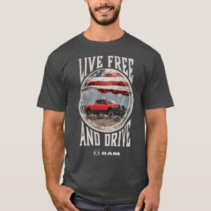 T-shirt Les Camions Mens Ram Vivent Gratuitement Et Condui