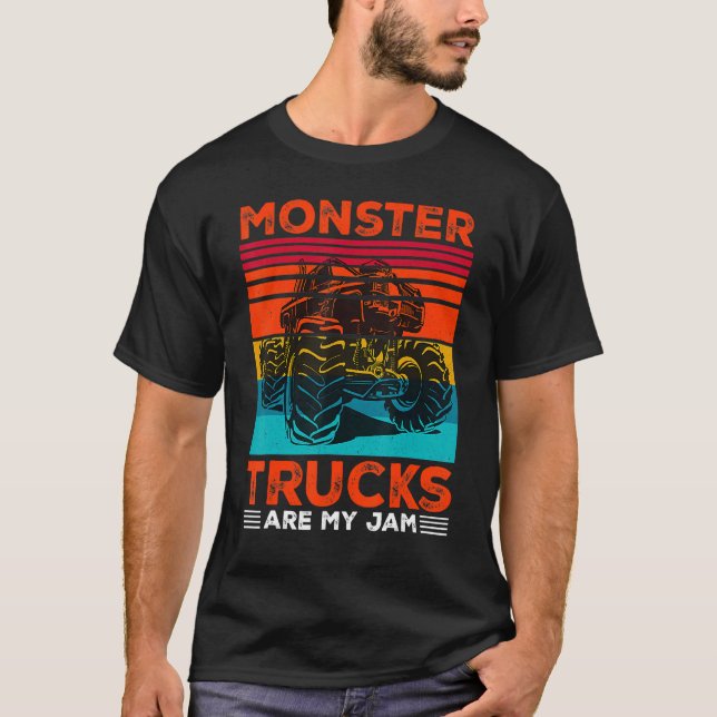 T-shirt Les Camions Monster Sont Mon Jeu Rétro Moteur Suns (Devant)