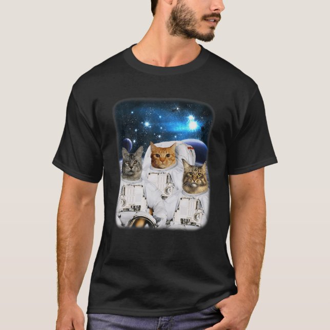 T-shirt Les Catronautes Astronaut De Chat Spatial Avec Têt (Devant)