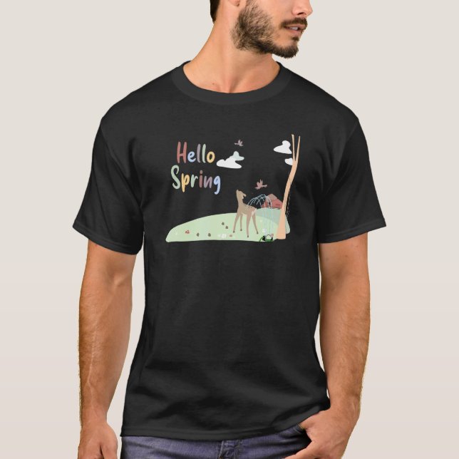T-shirt Les Cerfs Jouent Dans L'Arroseur Avec Les Enfants  (Devant)