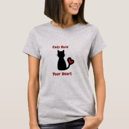 T-shirt Les chats dominent votre coeur Mesdames