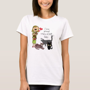 T-shirt Les chats et "moi multiples suis une dame folle