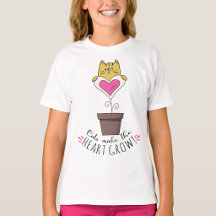 T-shirt 'Les chats font grandir le cœur' - Blanc