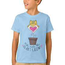 T-shirt 'Les chats font grandir le cœur' - Bleu