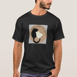T-shirt Les chats, livres, la vie est v2 doux