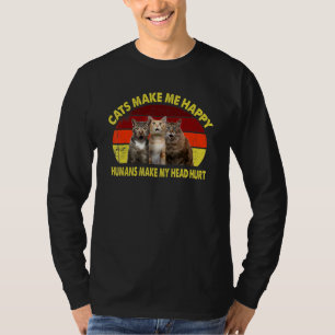 T-shirt Les chats me rendent heureux Les humains me font m