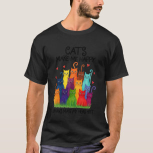 T-shirt Les chats me rendent heureux les humains me font m