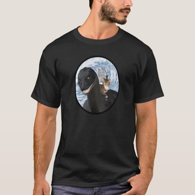 T-shirt Les chats montant le Nessie (Devant)
