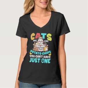 T-shirt Les Chats Sont Comme Des Chips De Pomme De Terre Q
