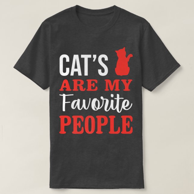 T-shirt Les chats sont mes gens préférés Kitty Chat Lover  (Design devant)