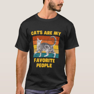T-shirt Les chats sont mes personnes préférées, style vint