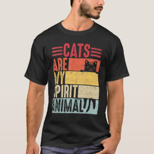 T-shirt Les chats sont mon animal spirituel Citation vinta