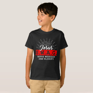 T-shirt Les Chemises Chrétiennes Des Enfants Servent Le C