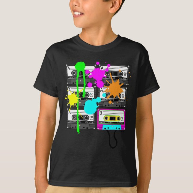 T-shirt les chemises foncées du garçon de bande de mélange (Devant)
