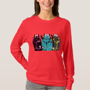 T-shirt Les chemises lunatiques "Chat-ty d'art de chat