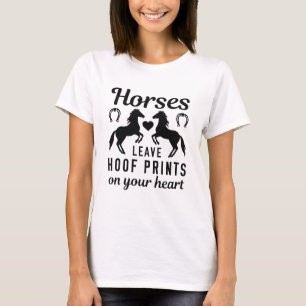 T-shirt Les Chevaux Laissent Des Imprimantes De Chou Sur V