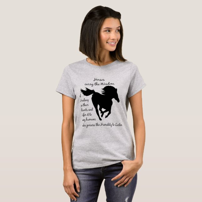T-shirt Les chevaux portent la sagesse de la guérison (Devant entier)