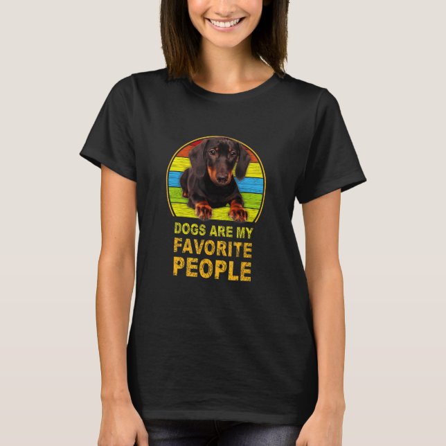 T-shirt Les Chiens De Dachshund Sont Mes Gens Préférés (Devant)
