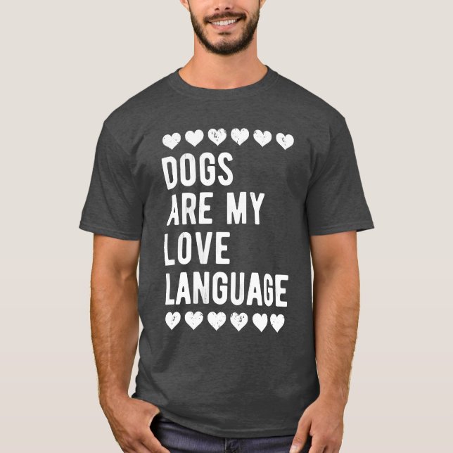 T-shirt Les Chiens Filles Sont Mon Amour Langue Drôle Chie (Devant)