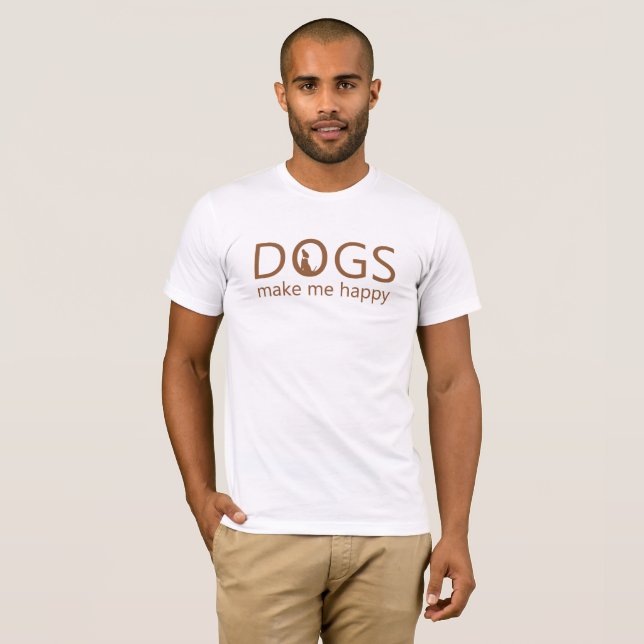 T-shirt les chiens me rendent heureux. (Devant entier)