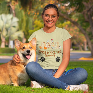 T-shirt Les chiens me rendent heureux Amateur d'animaux Ca