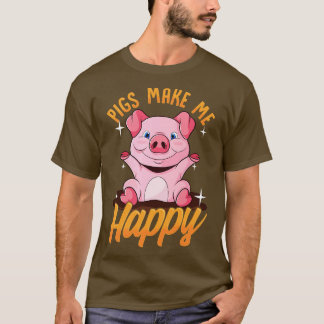 T-shirt Les Chiens Me Rendent Heureux Le Porc Adorable