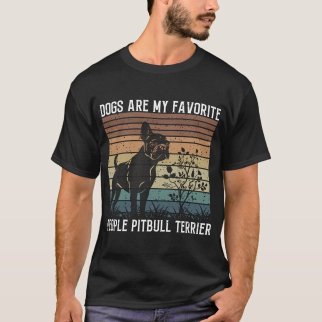 T-shirt les chiens sont mes gens préférés pitbull terrier (Devant)