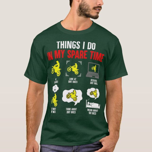 T-shirt Les choses que je fais dans mon temps libre Motocr (Devant)