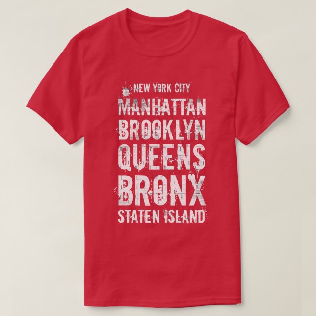 T-shirt Les Cinq Boroughs NYC (Design devant)