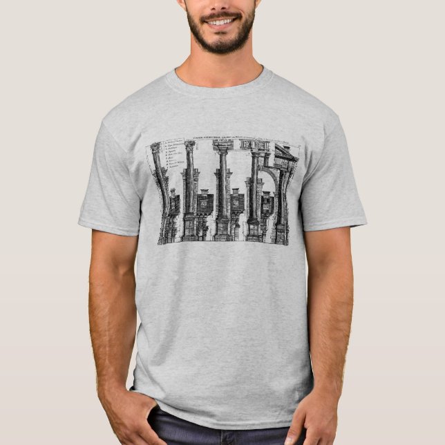 T-shirt Les cinq classes d'architecture, 1725 (Devant)