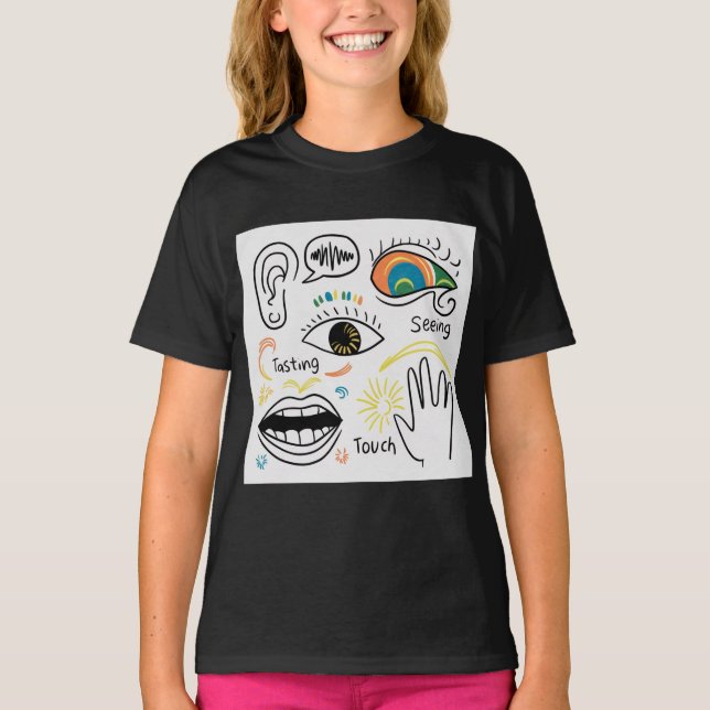 T-shirt Les cinq sens (Devant)