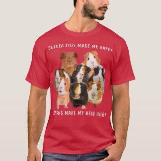 T-shirt Les Cochons De Guinée Me Rendent Heureux