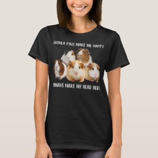 T-shirt Les Cochons De Guinée Me Rendent Heureux Les Humai