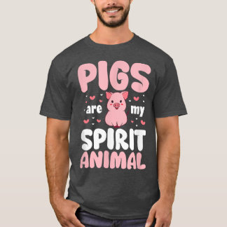 T-shirt Les cochons sont mon esprit Animal Pig Lover Cocho