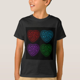 T-shirt Les coeurs de Valentine brillent dans le noir