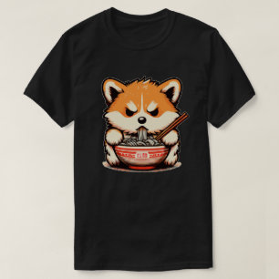 T-shirt Les corgi en colère mangent du ramen aux nouilles