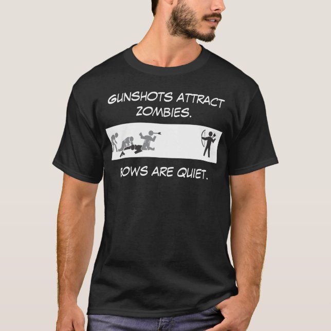 T-shirt Les coups de fusil attirent des zombis (Devant)