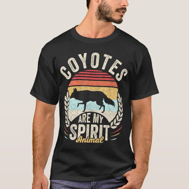T-shirt Les Coyotes Sont Mon Esprit Animal Coyote Amoureux (Devant)